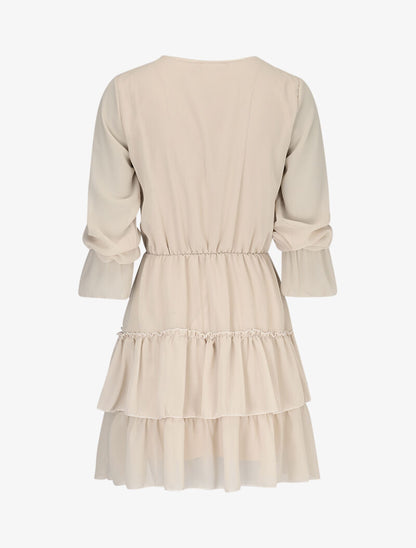 Robe patineuse volantée - beige - 2
