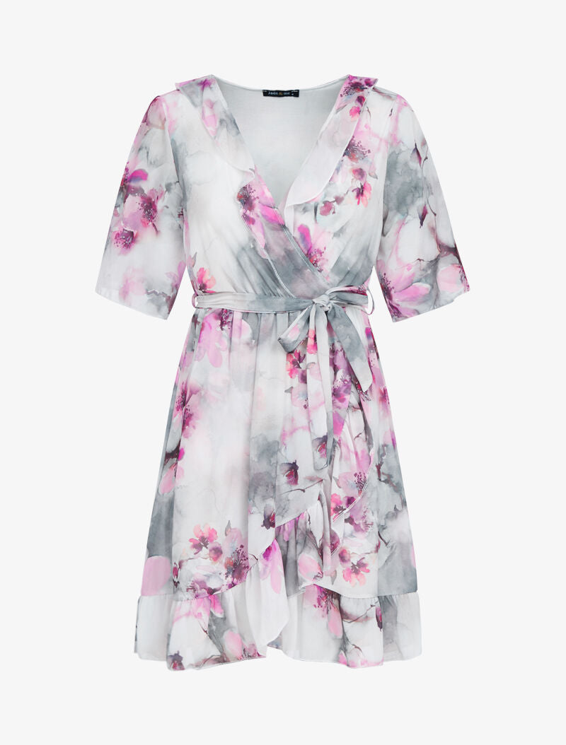 Tunique coupe patineuse à imprimés - gris foncé - 3