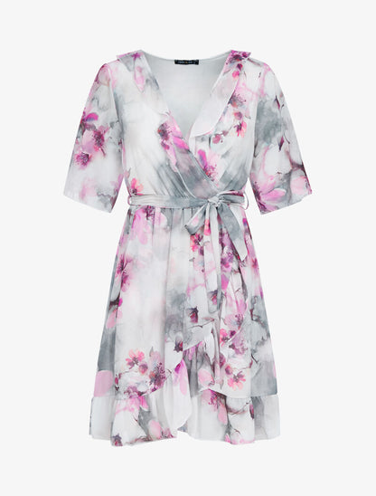 Tunique coupe patineuse à imprimés - gris foncé - 3