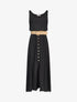 Robe longue à boutons décoratifs - noir - 1