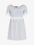 Robe rayée à détails crochet - gris clair - 3