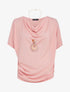 Top en maille et sautoir - corail - 3
