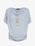 Top en maille et sautoir - gris clair - 1