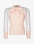 Top à manches en tulle - rose - 1