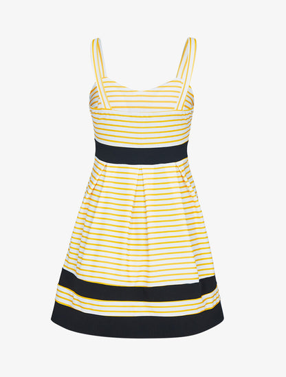 Robe rayée à bandes contrastantes - jaune - 2