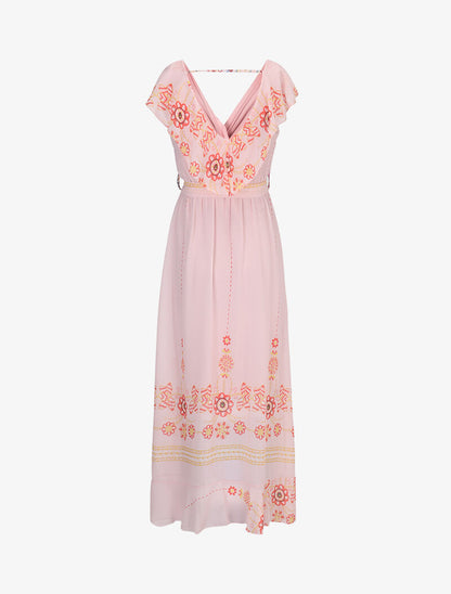 Robe à dos volanté - rose - 2