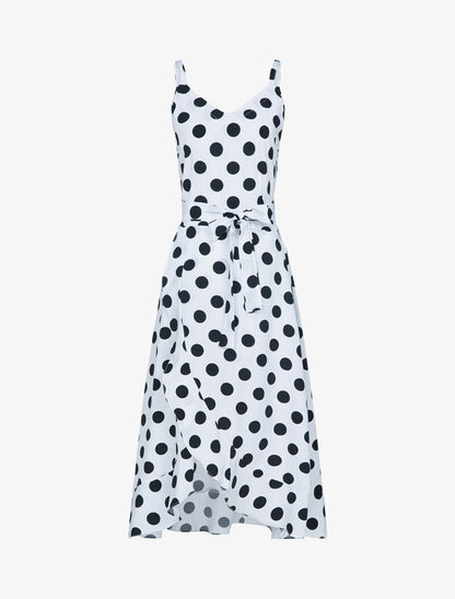 Robe portefeuille à pois - blanc - 3