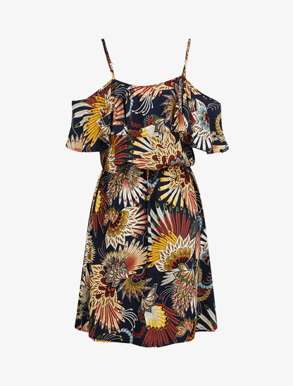 Robe à épaules dénudées - marine - 3