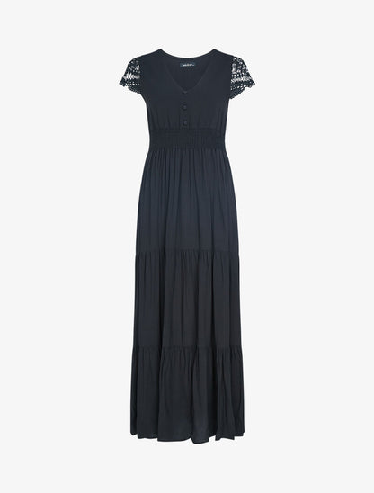 Robe à mancherons brodées - noir - 1