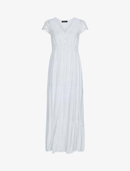 Robe à mancherons brodées - blanc - 1