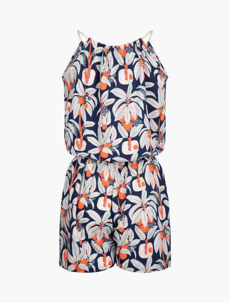 Combishort à imprimé cocotiers - marine - 3