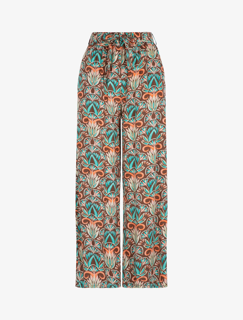 Pantalon à imprimés graphiques - marron - 2