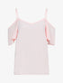 Top uni à épaules nues - rose - 1