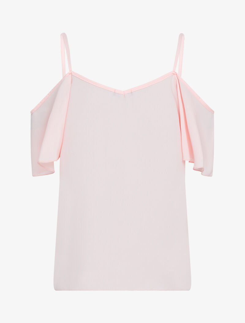 Top uni à épaules nues - rose - 2