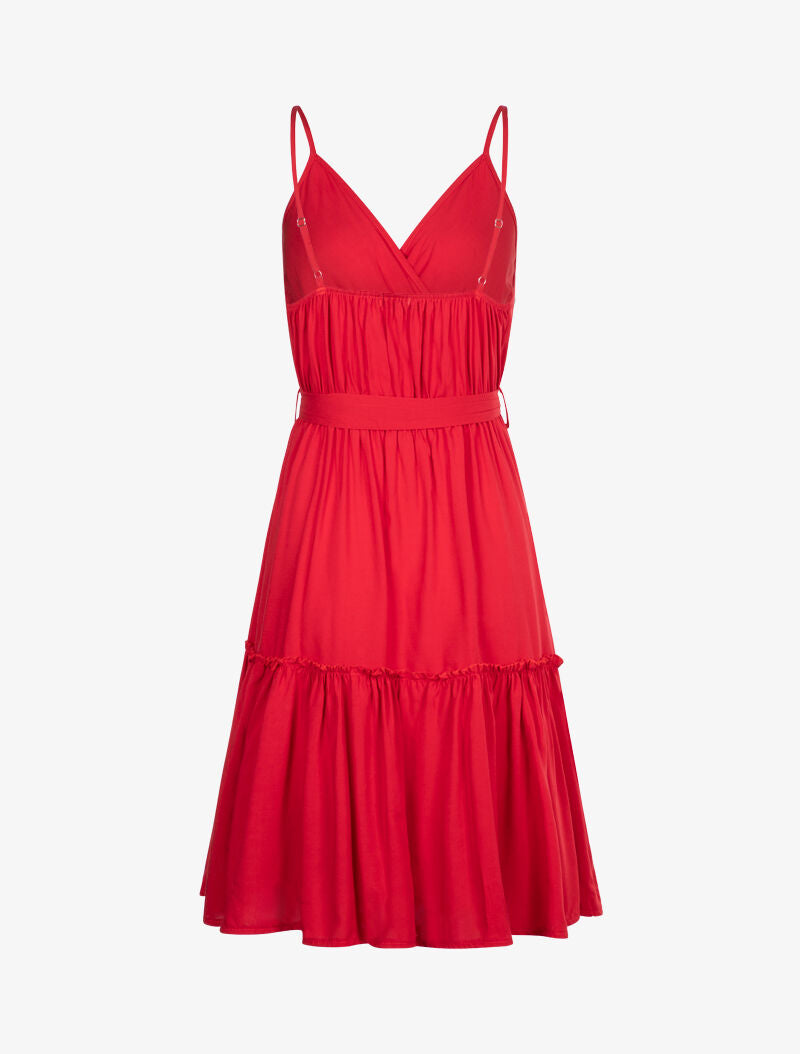 Robe patineuse à fines bretelles - rouge - 3