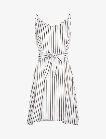 Robe à imprimé rayures - ecru - 4