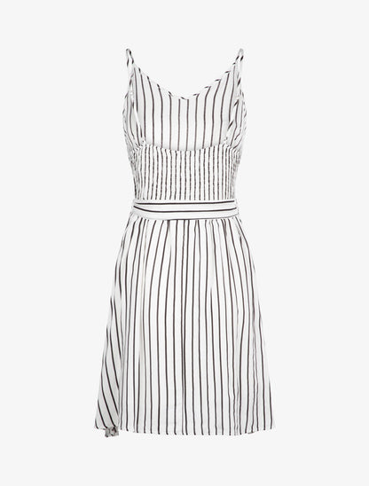 Robe à imprimé rayures - ecru - 2