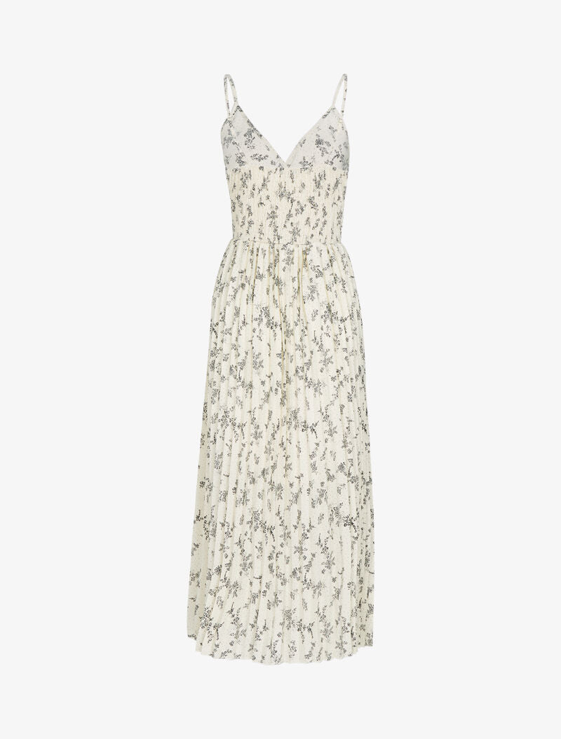 Robe gaufrée à imprimé fleuri - beige - 2