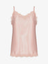 Débardeur satiné à bords dentelle - rose - 1