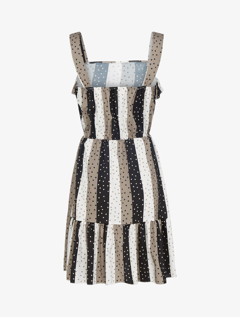 Robe volantée à imprimés - noir - 2