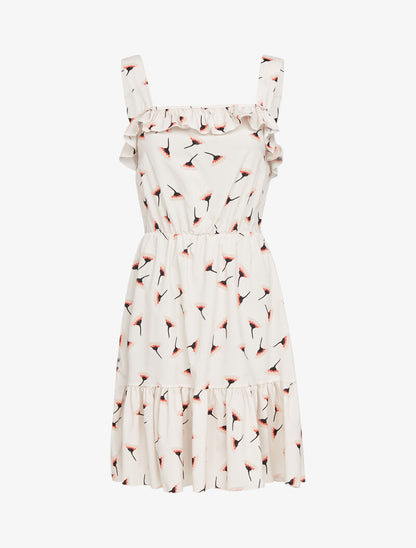 Robe volantée à imprimés - beige - 1