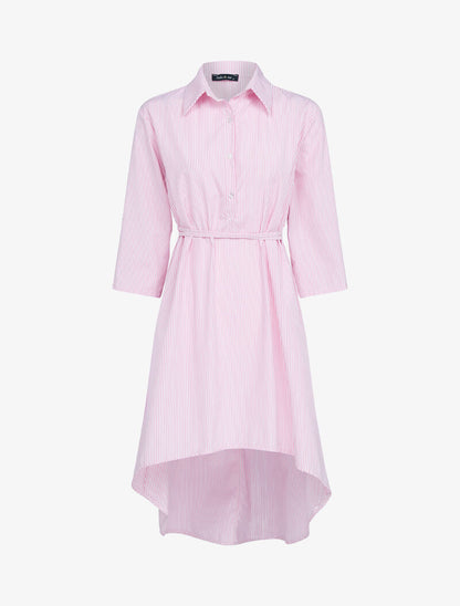 Robe style chemise à rayures - rose - 1
