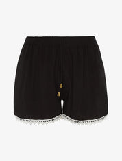 Short uni à bords crochet - noir - 3