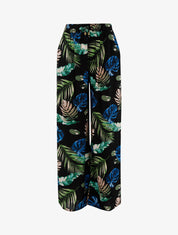 Pantalon ample à imprimé tropical - noir - 1