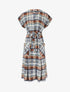 Robe chemise fluide à imprimé tartan - camel - 1