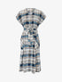 Robe chemise fluide à imprimé tartan - bleu charrette - 3