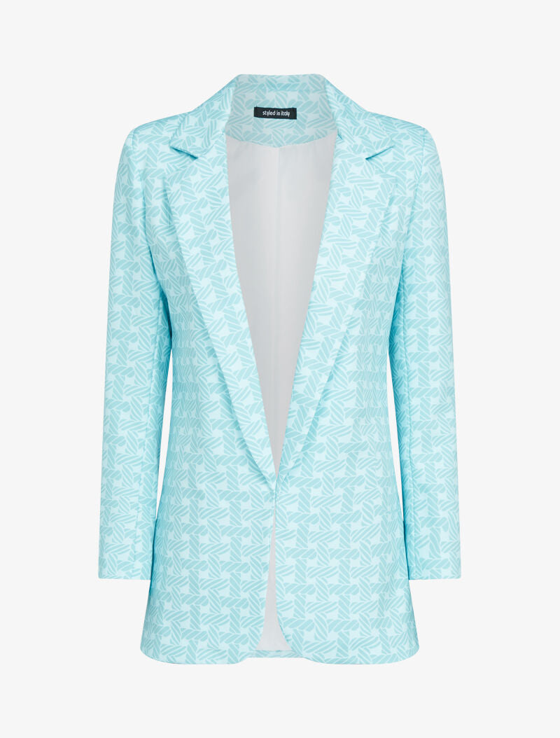 Blazer à imprimé graphique - turquoise - 1