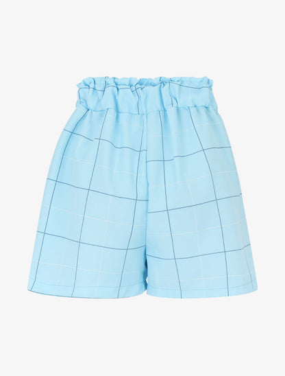 Mini short à imprimé carreaux - bleu ciel - 2