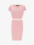 Ensemble crop top et jupe - rose - 1