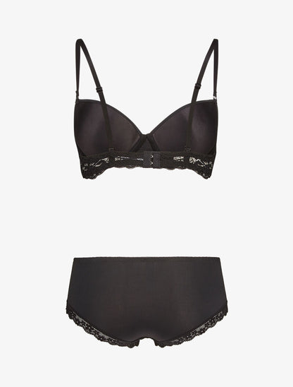Ensembles en dentelle à shorty ajouré - noir - 2