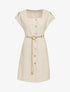 Robe trapèze à col carré - beige - 3