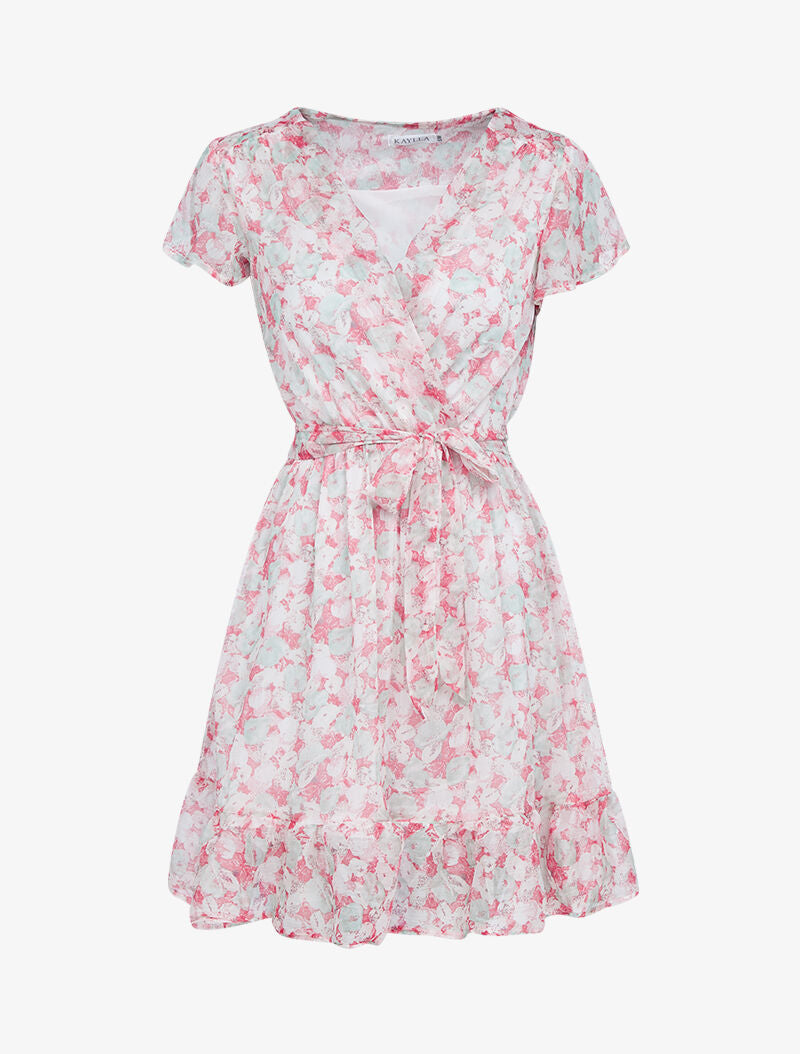 Robe en mousseline à imprimés - rouge - 3