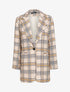 Blazer long à imprimé tartan - beige - 3