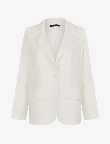 Blazer fluide en toile - blanc - 1