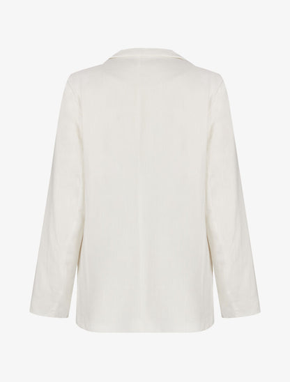 Blazer fluide en toile - blanc - 2