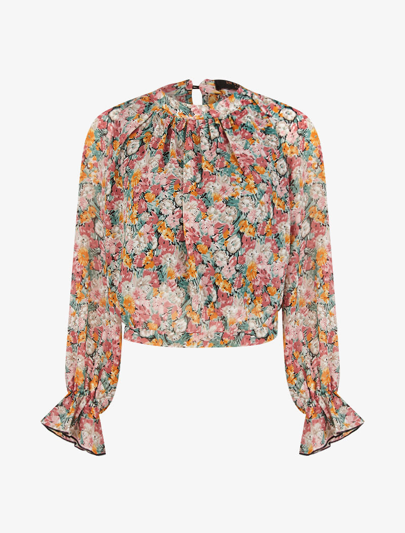 Crop top fleuri - turquoise - 3