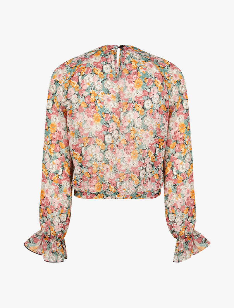Crop top fleuri - turquoise - 2