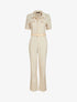 Combinaison à ceinture contrastante - beige - 1