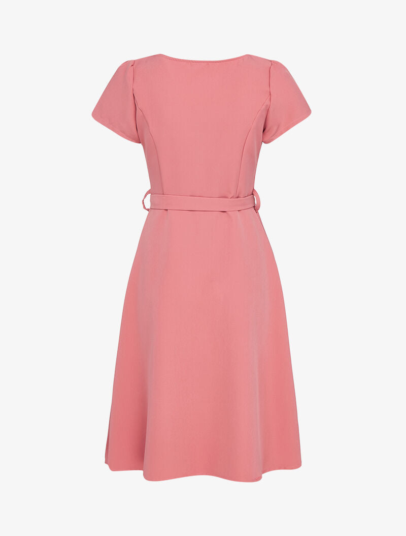 Robe patineuse à manches courtes - corail - 2