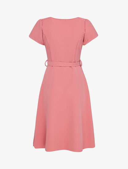 Robe patineuse à manches courtes - corail - 2