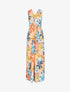 Robe longue à décolleté et dos cache coeur - orange - 1