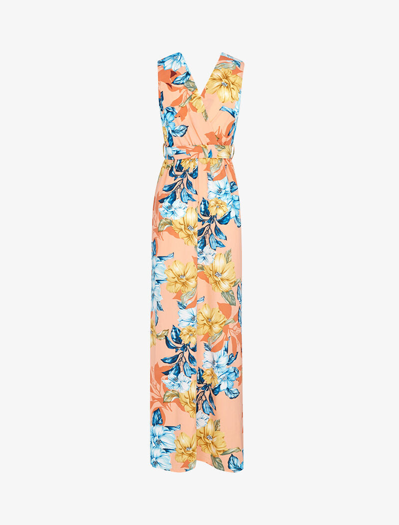 Robe longue à décolleté et dos cache coeur - orange - 2