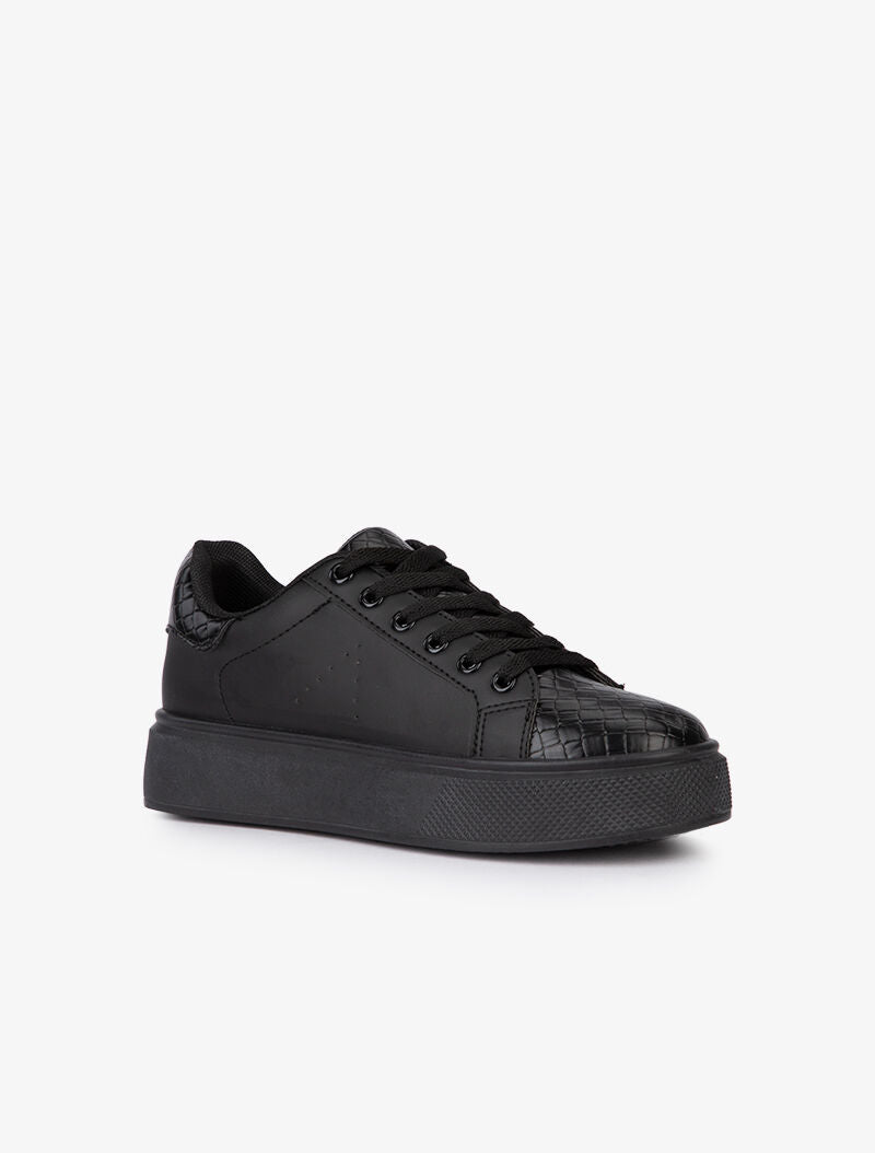 Sneakers à claque imprimé style écailles - noir - 2