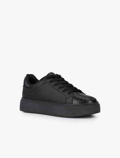 Sneakers à claque imprimé style écailles - noir - 2