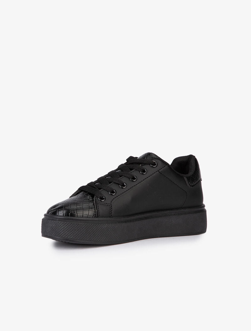 Sneakers à claque imprimé style écailles - noir - 3
