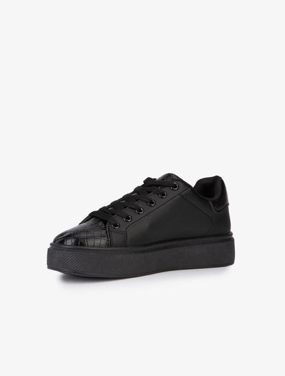 Sneakers à claque imprimé style écailles - noir - 3